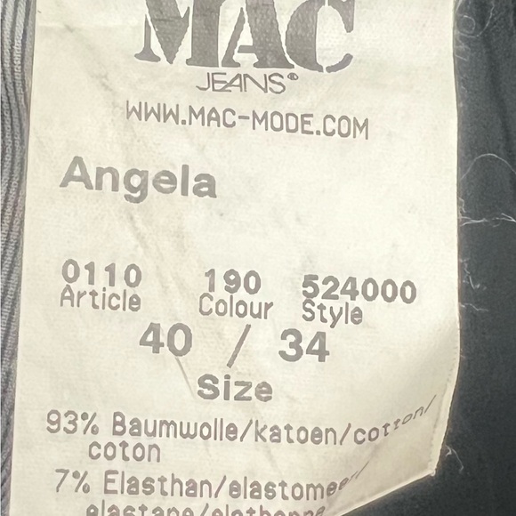 MAC Jeans / Angela / Black / 40/34 ( ACTUAL waist flat 17’ & inseam 31’ - Picture 5 of 5
